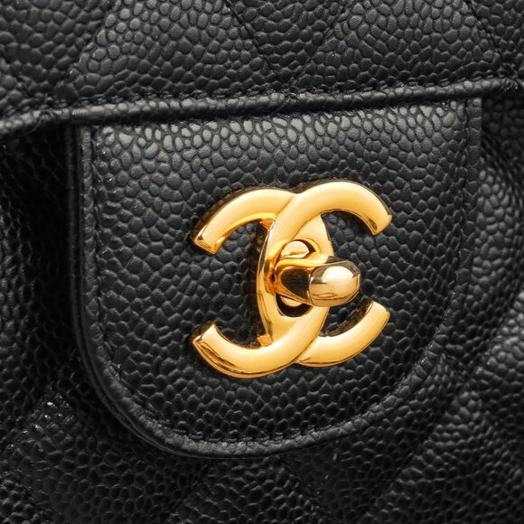 Chanel Timeless Black Caviar Leather Classic Jumbo Double Flap Bag - Picture 9 of 16